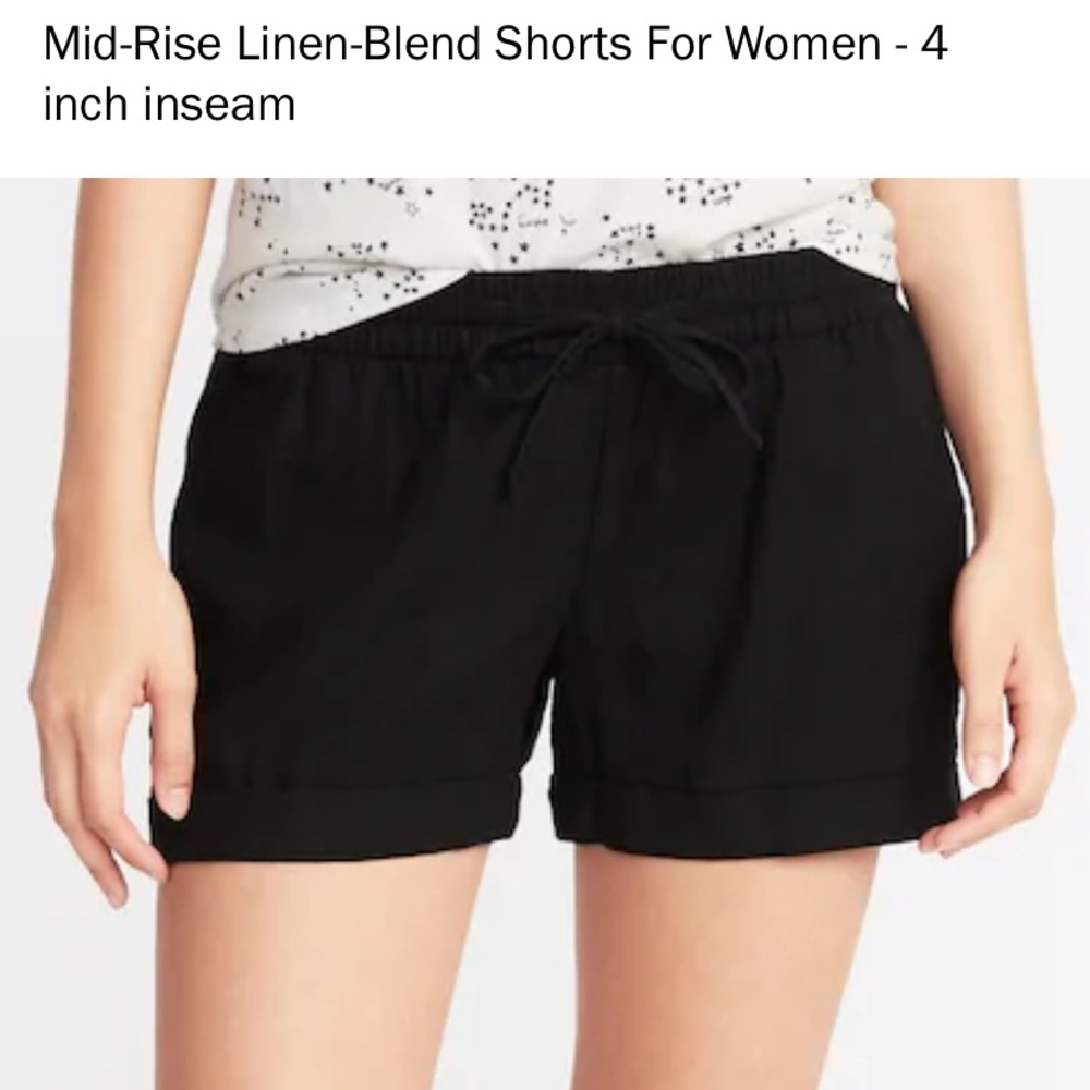 Linen Black Shorts